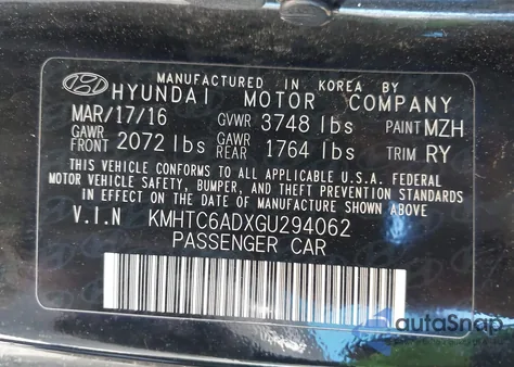 2016 Hyundai Veloster z USA, uszkodzony, nr VIN KMHTC6ADXGU294062